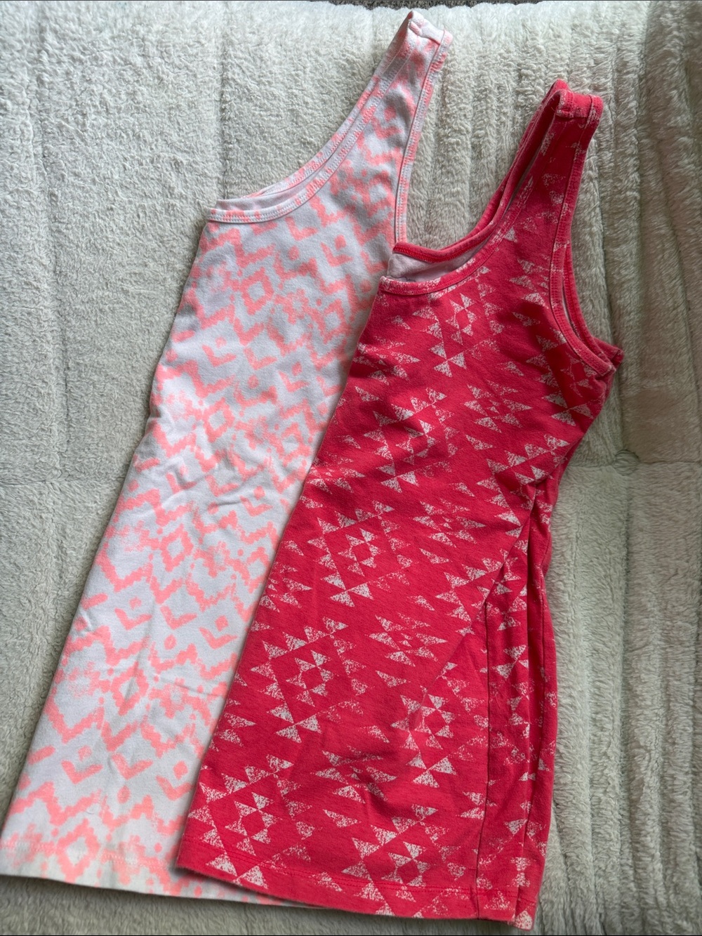 Maurices Pink Aztec Print Tank Bundle - Light Pink & Coral Pink